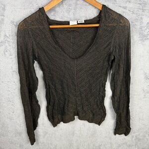 Armani Exchange Women's Hoodie Sheer Brown M Fairy Grunge Emo Witchy Designer